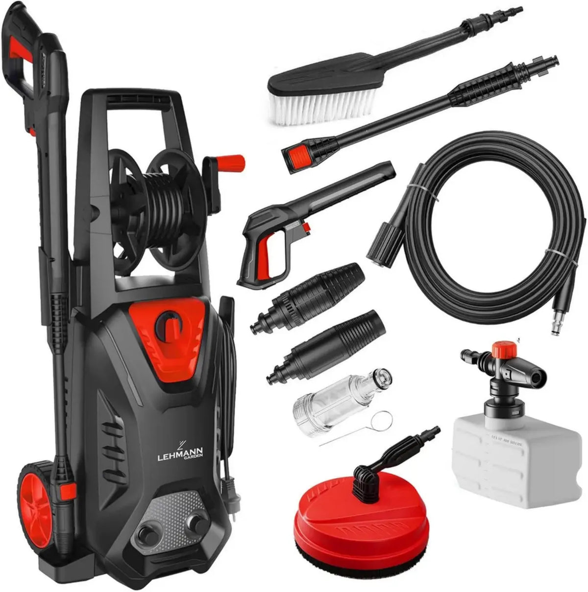 LEHMANN Idropulitrice Alta Pressione 1800 W, 220 Bar, 450 l/h, Accessori Inclusi