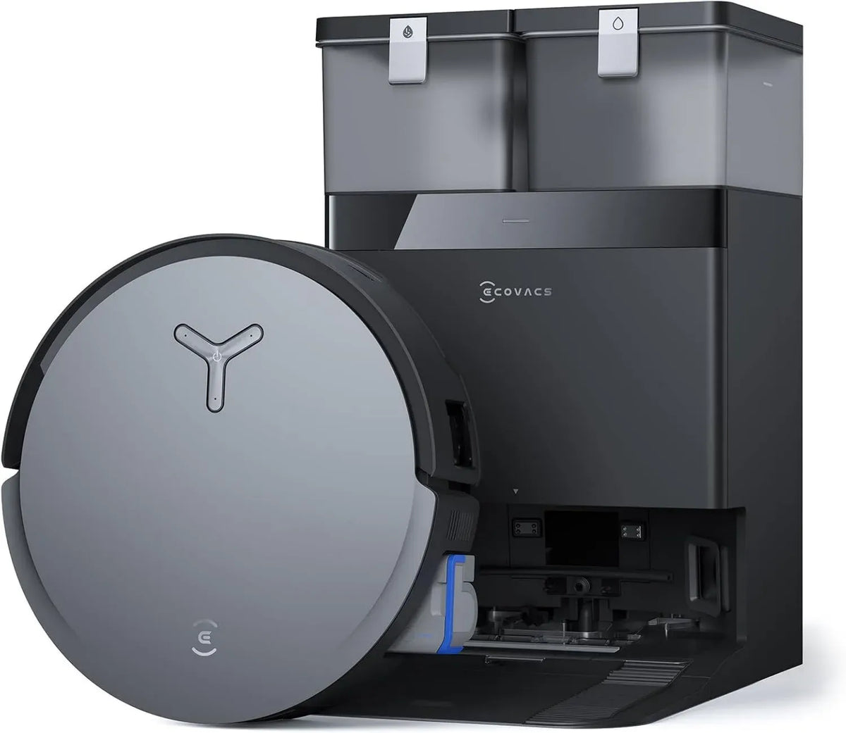 Robot Aspirapolvere Lavapavimenti ECOVACS DEEBOT X8 OMNI, Potenza 18000Pa, Rullo OZMO, Auto-Lavaggio e Svuotamento Rapidi, Pulizia Profonda con Acqua Calda a 75°C, Asciugatura Veloce ad Aria Calda, Colore Nero