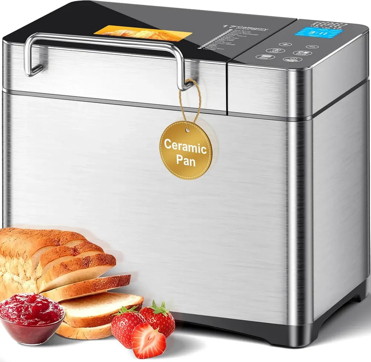 Macchina per il Pane 17 in 1 con Stampo Antiaderente e Pannello Touch