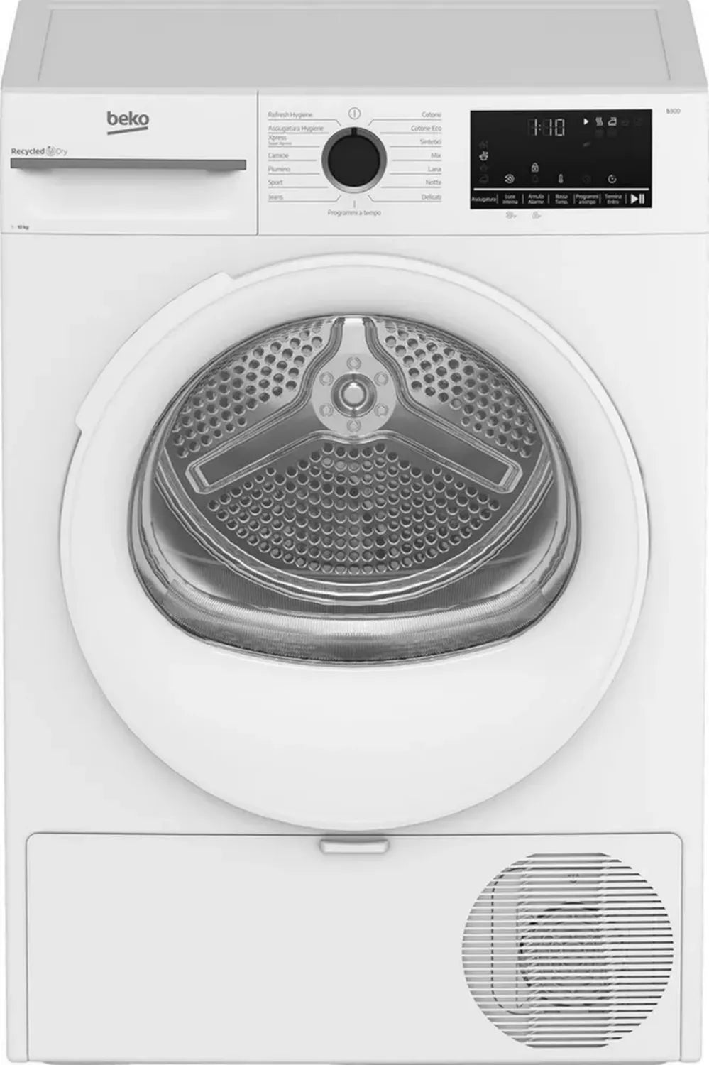 Asciugatrice 10 Kg con Pompa di Calore, Installazione Libera, Inverter, Classe C