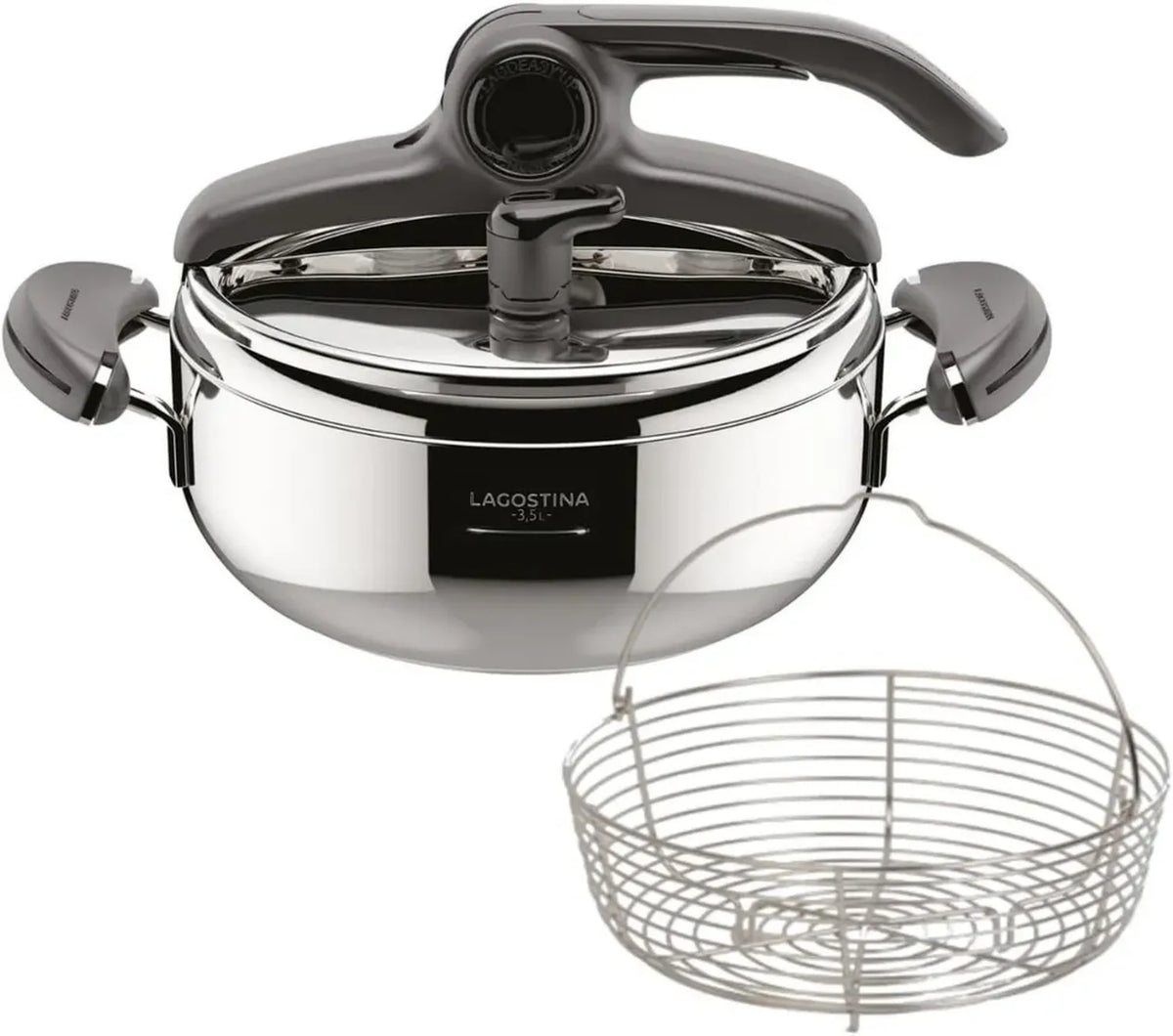 Lagostina Pentola a Pressione 3,5 L Acciaio Inox con Tecnologia Lagoeasy'up