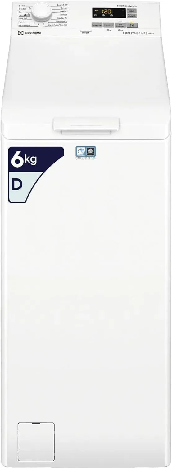 Electrolux Lavatrice Serie 600 a Carica Dall'alto, 6 kg, Tecnologia SensiCare, Display LED Touch, TimeSave, 1151 giri/min