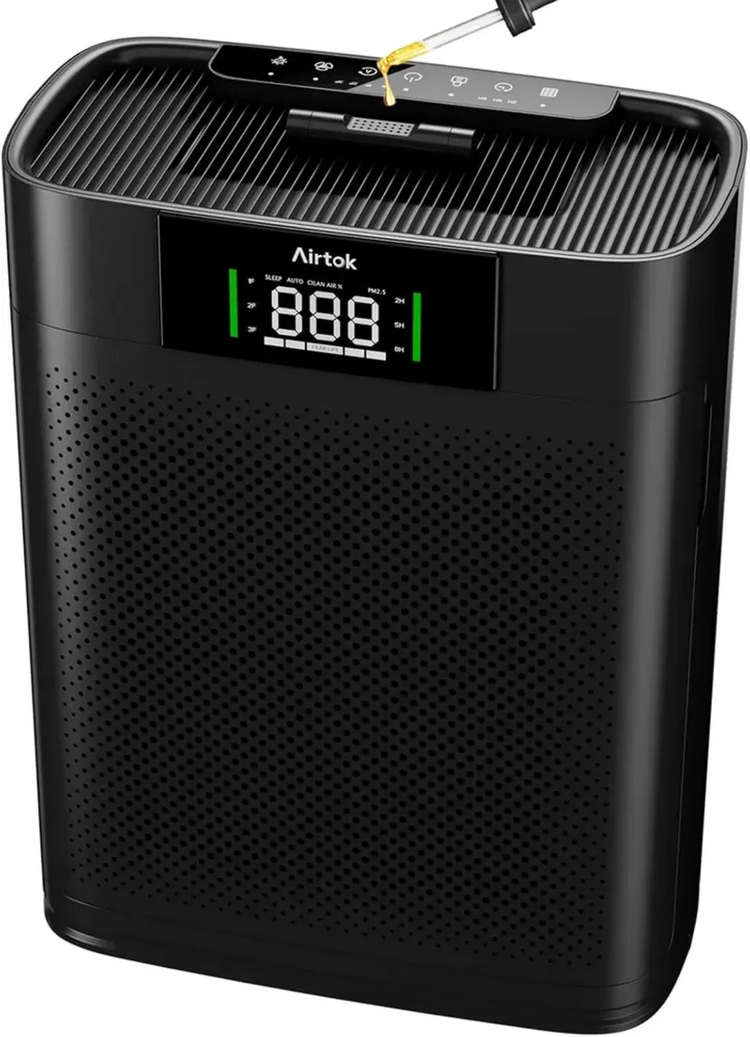 Purificatore d'Aria AIRTOK con Sensore PM 2.5, Modalità Silenziosa, Funzione Aromaterapia, per Ambienti Fino a 1300 Piedi Quadrati, Filtro HEPA Alta Efficienza