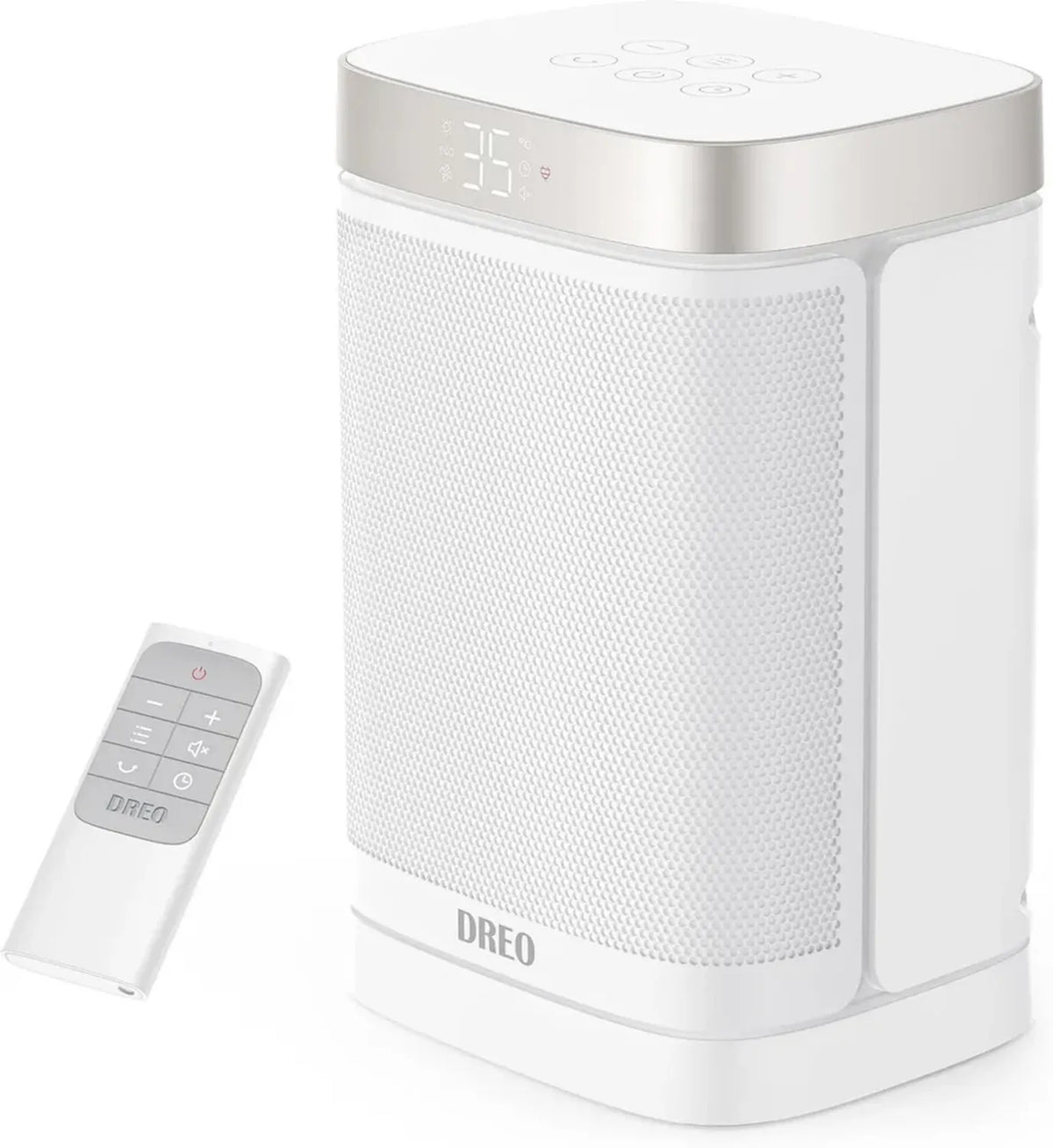DREO Stufetta Elettrica a Basso Consumo, Silenziosa, 1500W, Telecomando Incluso, Oscillante a 70°, Timer 12 Ore, 3 Modalità e Velocità