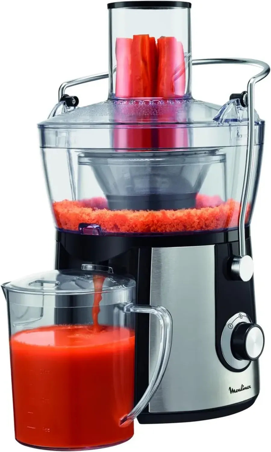 Centrifuga Moulinex Juice Express, 800 W, 1,4L, 2 Velocità, Nero/Argento