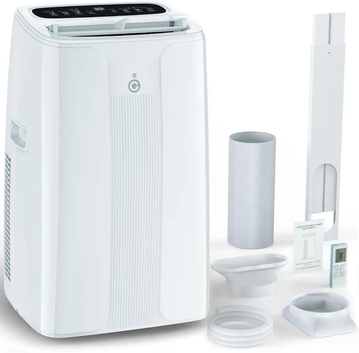 Climatizzatore Portatile 14000 BTU 4-in-1 con Deumidificatore, Ventilatore a Doppia Velocità, Display Digitale e Telecomando, Kit per Finestre, Timer 24 Ore, Copertura Fino a 32 m²