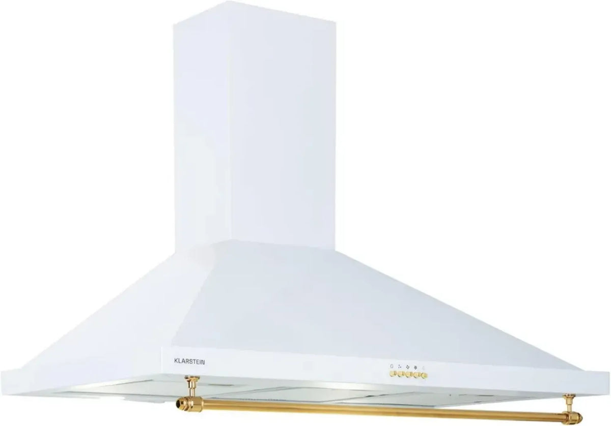 Klarstein Cappa da Parete 90 cm in Acciaio Inox, Aspirazione 591.5m³/h, LED, Classe A, con Filtro