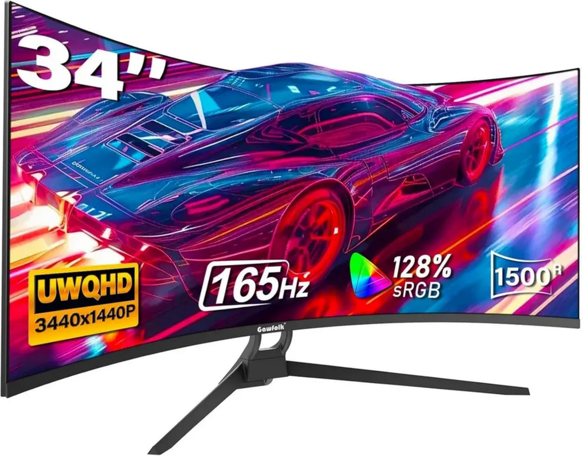 Monitor Gaming Curvo 34' Ultrawide UWQHD 3440x1440, 165Hz, AMD FreeSync, Compatibile VESA