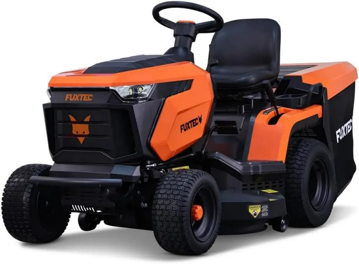 Trattorino Tosaerba Benzina FUXTEC FX-RMT84M, Larghezza 83 cm, 6 Regolazioni Altezza, Cambio Manuale, Cesto 280 L, Funzione Retromarcia
