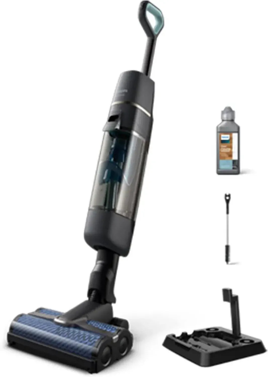 Philips AquaTrio Serie 7000 Scopa Elettrica Senza Fili per Pulizia Umida e Asciutta, Autonomia 30 Minuti, Sistema Autopulente, Leggera e Potente per 180 m²