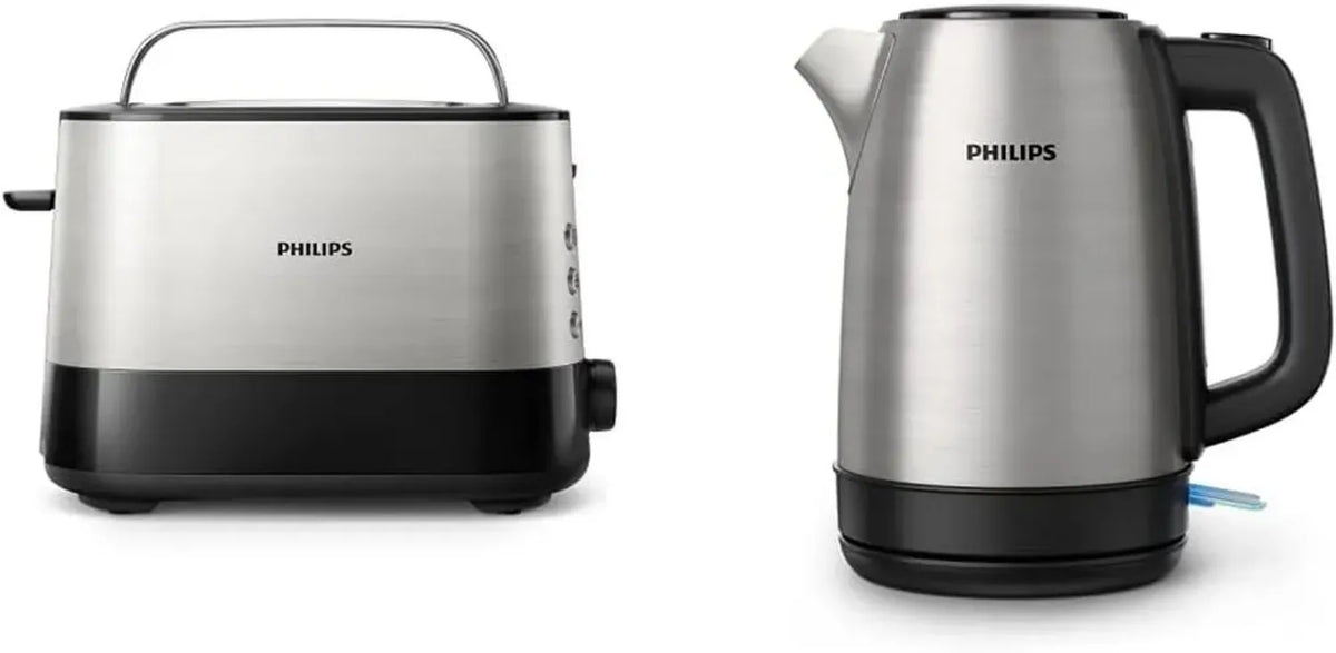 Set Philips: Tostapane 2 Fette con 7 Impostazioni e Bollitore Elettrico 1,7L