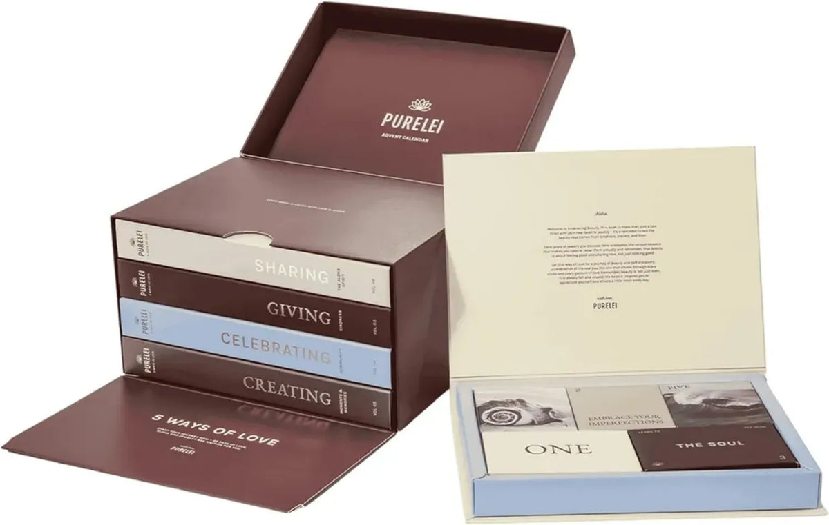 Calendario Avvento Gioielli PURELEI 2025 Oro - 25 Gioielli Esclusivi - Confezione Eco-Friendly e Riutilizzabile - Idea Regalo per Lei