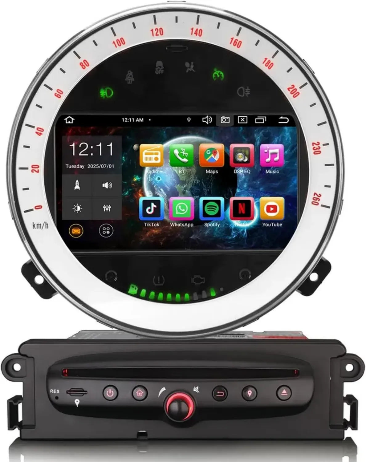 Autoradio Android 14 4GB+64GB per BMW Mini Cooper R56 con Carplay, Navi GPS, Bluetooth 5.0, WiFi e Schermo Tattile