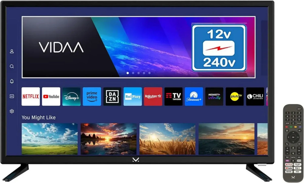 Smart TV LED 24' Majestic HD Ready con Sistema VIDAA e Doppia Alimentazione