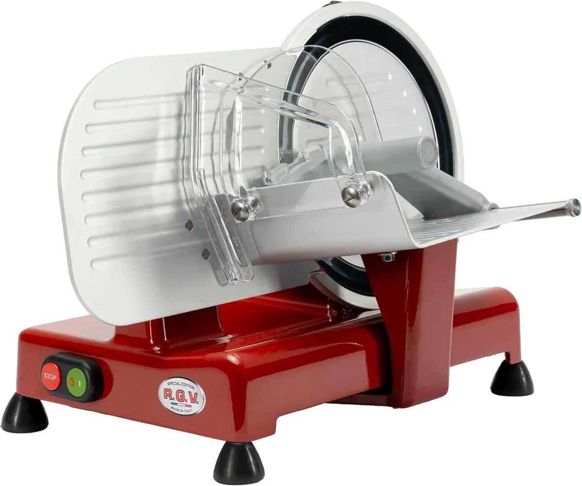 Affettatrice Professionale RGV 22 Luxor Rosso, 120W, Lama in Alluminio Ø220mm, Spessore Regolabile 0-16mm, Facile da Pulire
