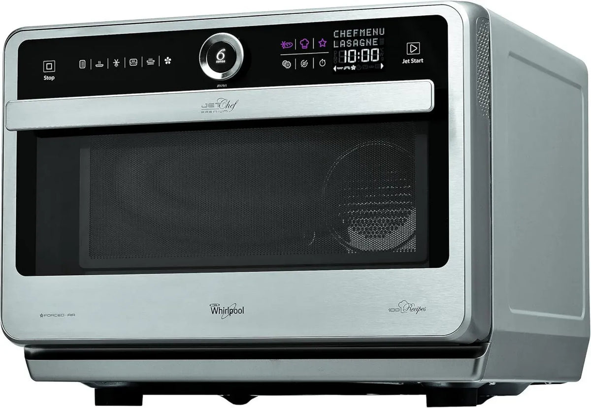 Microonde Whirlpool da 33L, Combinato con Ventilazione, Acciaio Inossidabile, Accessori Inclusi