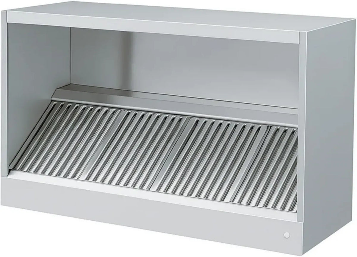 Cappa Cubica a Parete in Acciaio Inox con Motore, Regolatore e Luci 100x70x45 cm
