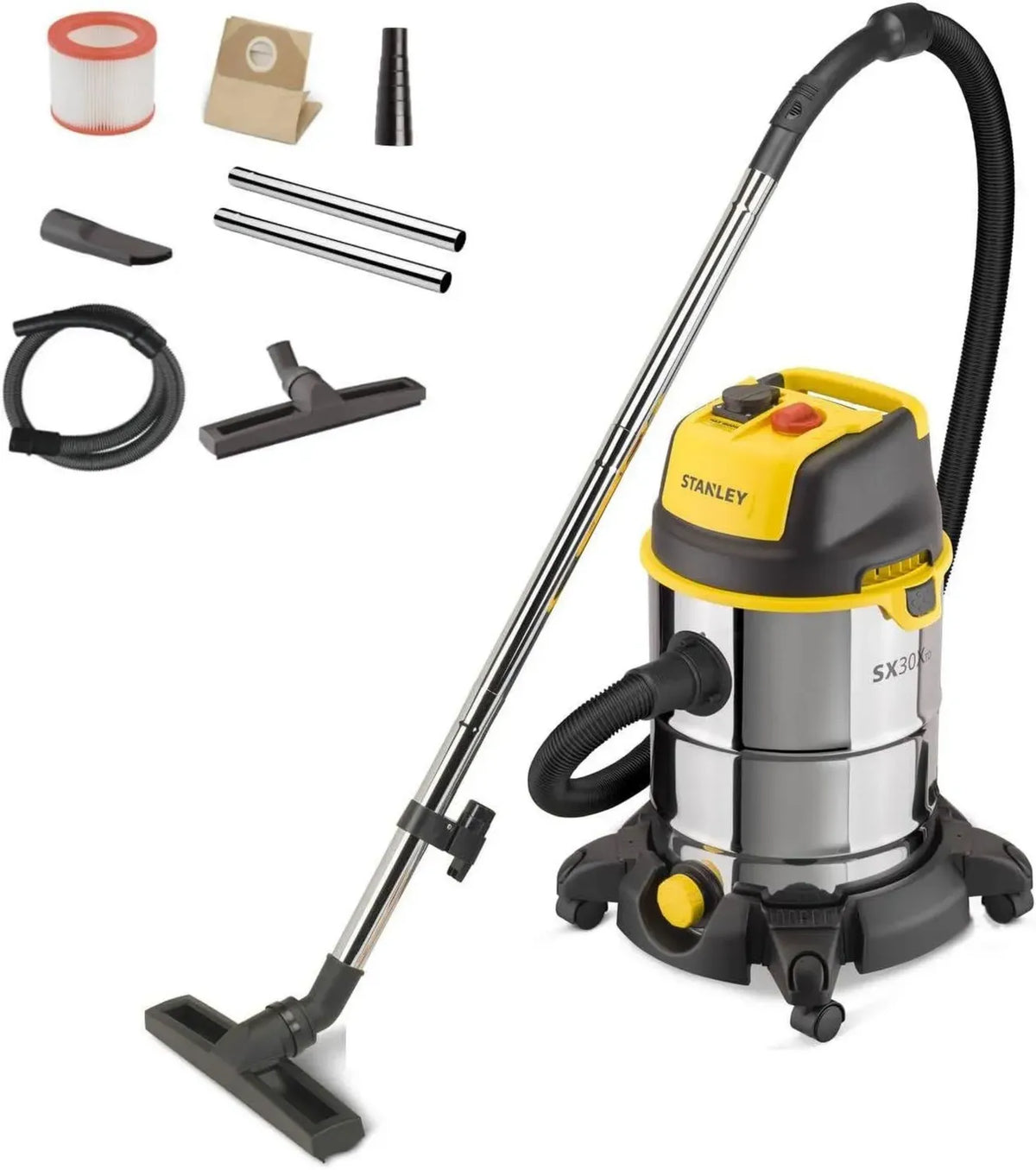 Aspirapolvere STANLEY 1600W Solidi e Liquidi con Serbatoio 30L
