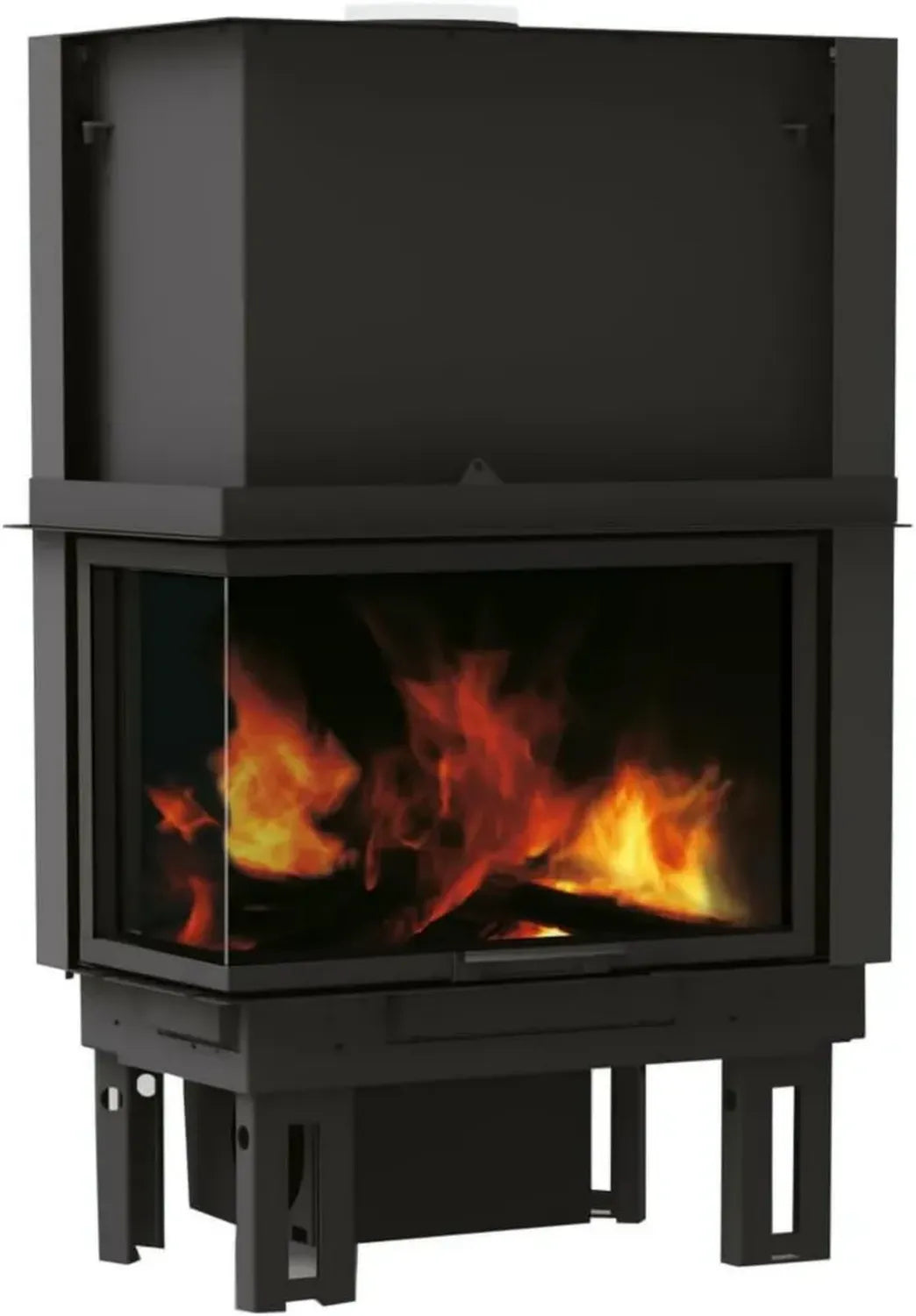 Camino a legna ad angolo mod. Firek Evo 2 Edilkamin - Ventilazione laterale sinistra
