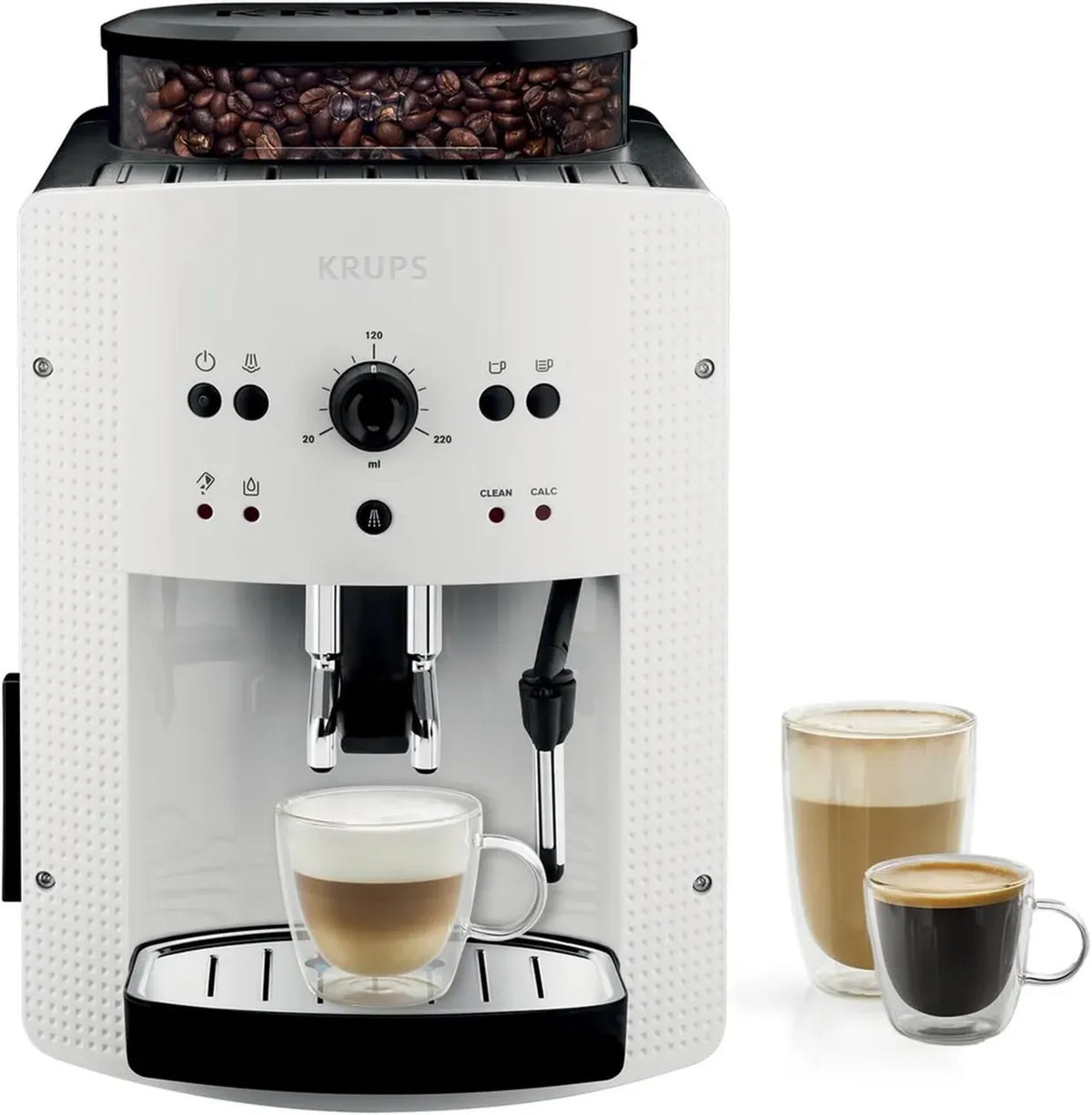 Krups EA8105 Macchina da Caffè Automatica, 1,6L, 1450W, 9 Tazze, Colore Bianco