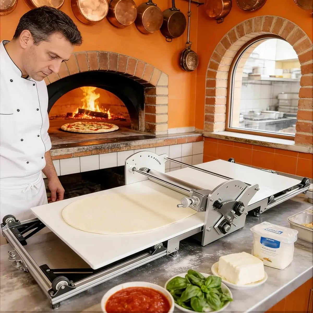 Macchina Elettrica per Pasta in Acciaio Inossidabile, Regolabile per Croissant e Pizza