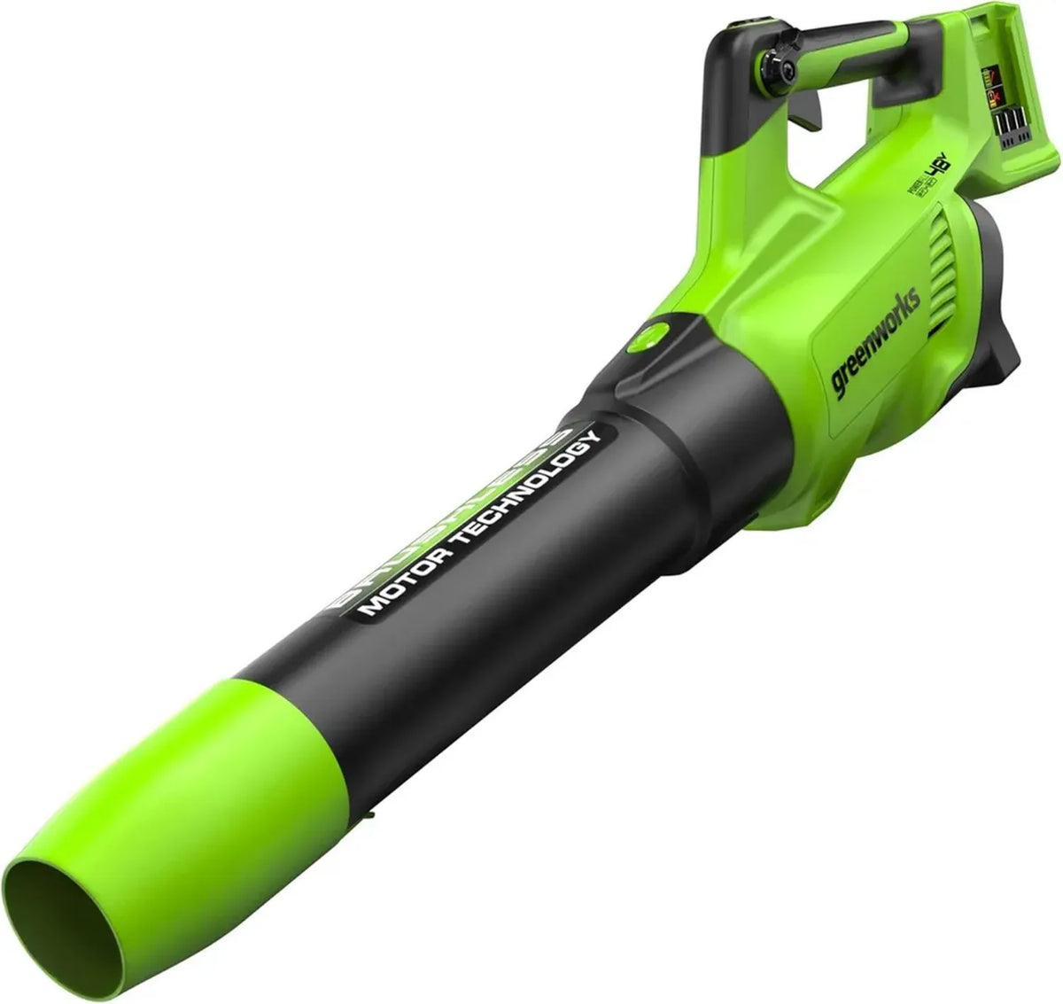 Soffiatore a Batteria Greenworks 48V con Motore Assiale, Velocità Aria 217 Km/h, Portata 16.4 m³/min, Controllo Elettronico, Senza Batteria e Caricatore