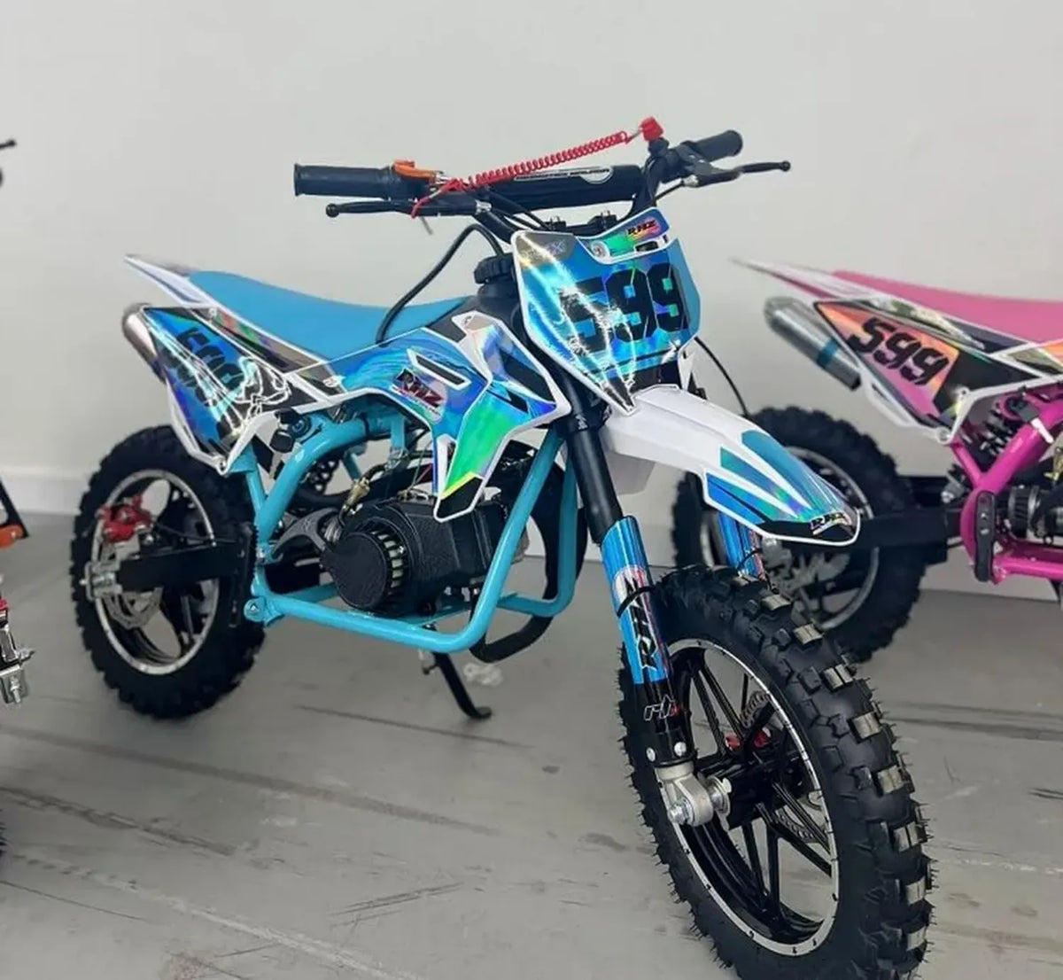 Moto Cross per Bambini 49 cc Benzina Blu, Età 5+