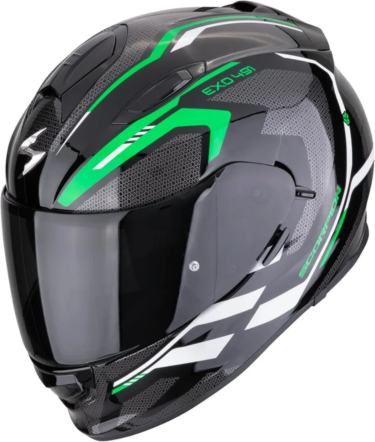 Casco Moto Scorpion EXO-491 Kripta Nero Verde Bianco Taglia M