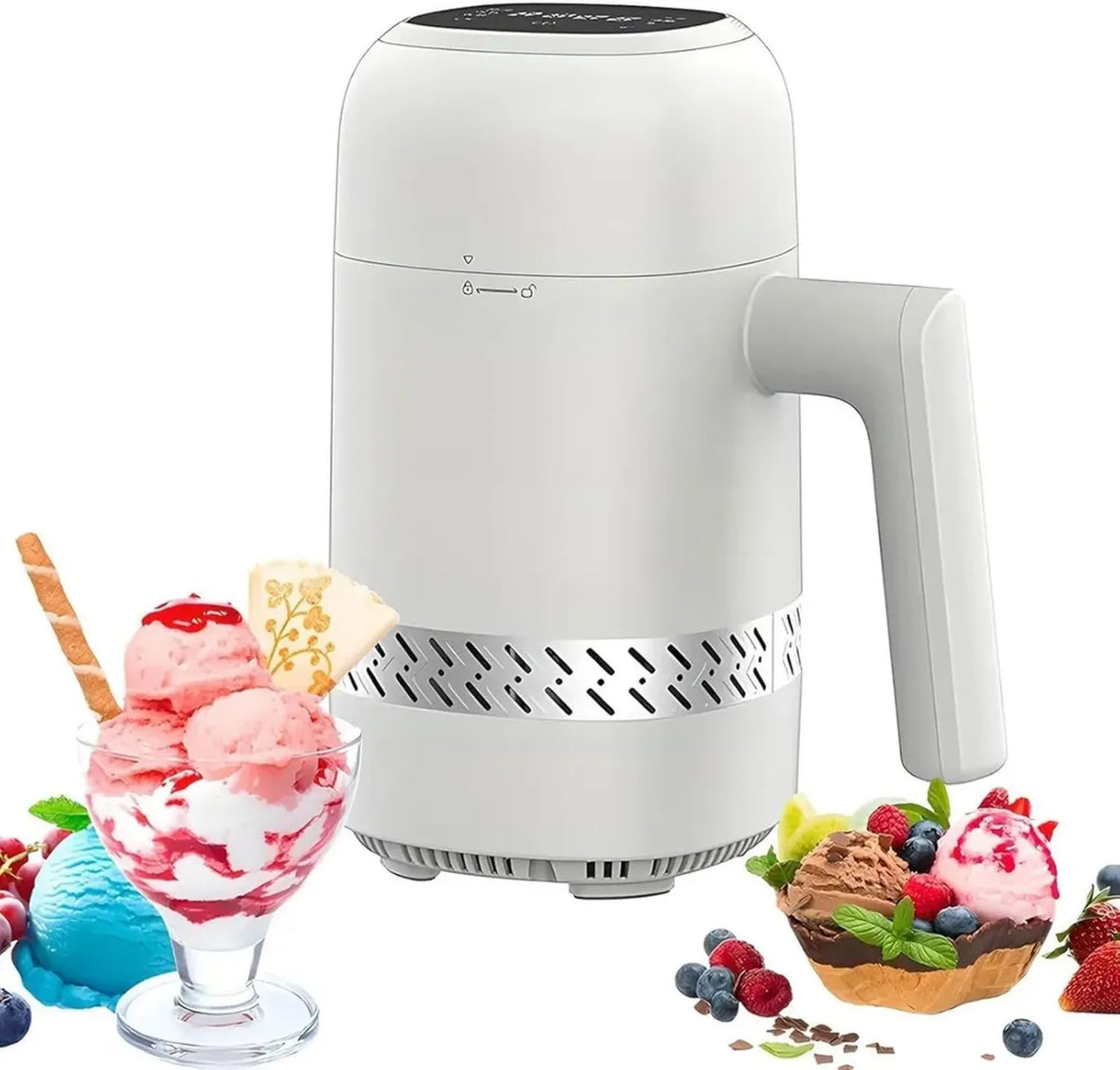 Gelatiera Portatile Multifunzione 300ml, Display LED Touch, 6 Modalità, Preparazione Rapida in 90 Minuti