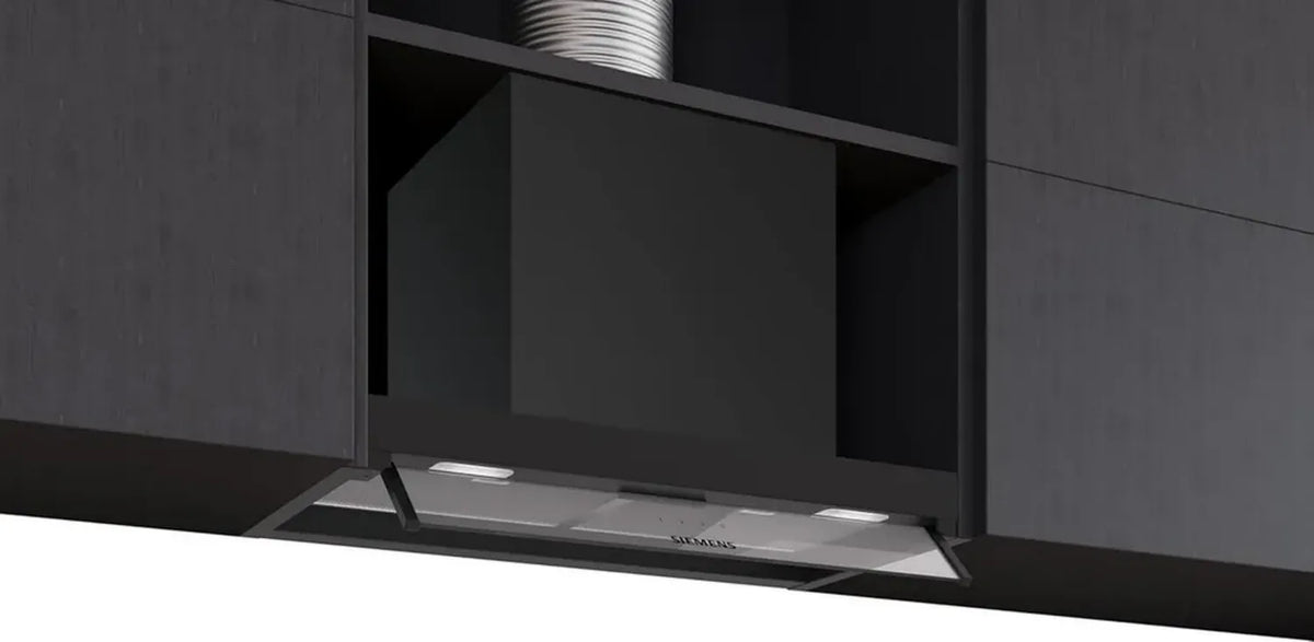 Cappa di Design iQ300 - 60 cm, Vetro Trasparente e Finitura Nero Opaco