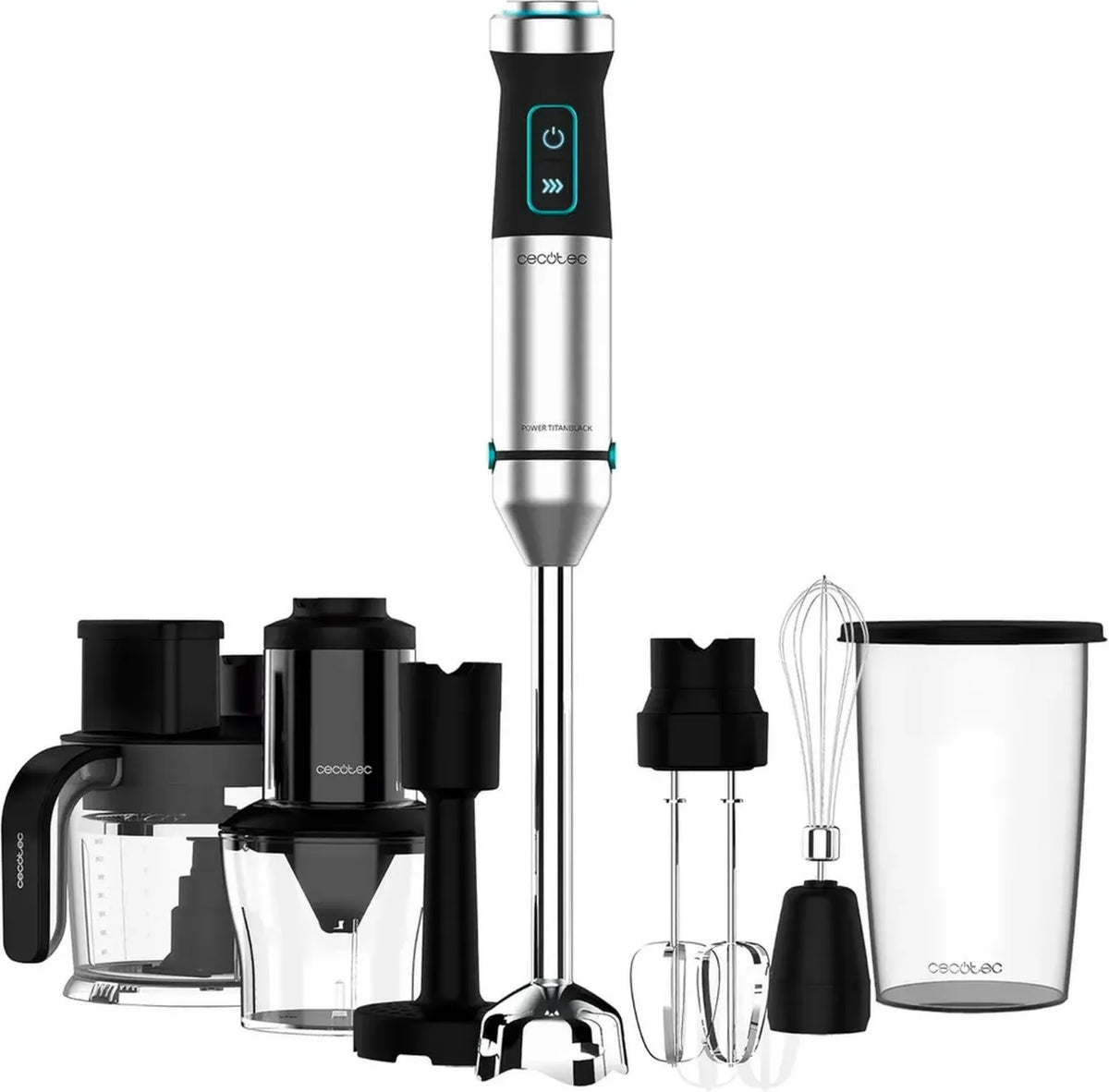 Frullatore a Immersione 1500W Cecotec Titanblack con Lame in Titanio e Funzione Turbo